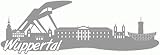 skyline4u Wuppertal Skyline Aufkleber Sticker Autoaufkleber City Gedruckt in 7 Größen (15x5,1cm grau)