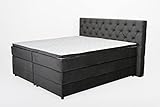 Belanoti ® Any Boxspringbett 180x200 mit Bettkasten 7-Zonen Taschenfederkern Matratze inklusive Visco Topper Bett 180x200 in der Farbe Anthrazit H2 und H3 Polsterbett mit S