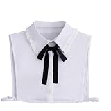 EQLEF Frauen Kragen abnehmbare, Chiffon Frauen Fake Half Shirt Bluse Kragen Falscher Kragen mit Schnürverschluss Abnehmbarer Kragen für Damen und M
