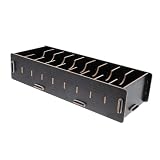 DOITOOL Express -Bestellspeicherbox Tisch mehrere Deck Rechnungen Kartenhalter stehen Post Gruß Gegenorganisator Speicherbehälter Kommode Organizer Hausbedarf hölzern Black