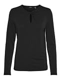 VERO MODA Damen Vmalma Ls Knot Top JRS Ga Langarmbluse, Black, M