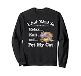 Lustiges Strickshirt 'I Just Want to Relax Knit Pet My Cat' Sw