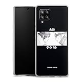 DeinDesign Slim Case extra dünn kompatibel mit Samsung Galaxy A42 5G Silikon Handyhülle transparent Hülle Sasuke Offizielles Lizenzprodukt Naruto Shipp