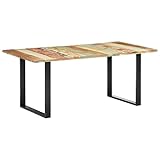 Homgoday Esstisch 180x90x76 cm Massiv Altholz Küchentisch Esszimmer Möbel Einheit für Zuhause Büro Café Restaurant 1304