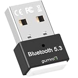 gumrox Bluetooth Adapter PC - USB Bluetooth 5.3 Dongle - Bluetooth Stick, Low Latency, Plug & Play, Kompatibel mit Windows 11/10/8.1/7 für Desktop, Laptop, Headset, Tastatur, M