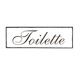 SCHILD Dekoschild TOILETTE Shabby Vintage Holzschild selbstklebend Türschild Kloschild Toilettenschild 15x5