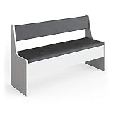 Vicco Esszimmer-Bank Roman, Weiß, 41.5 x 136.6 cm, geeignet für platzsparende Ecklösungen im Essb