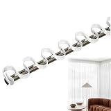 Gardinenschiene einläufig mit Klebeband - S-förmige Wellengleiter - Vorhangschienensystem aus Aluminium 100-600 cm - Vorhangschienensystem mit W