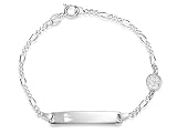 SILBERKETTEN STORE DEIN SCHMUCK ONLINE SHOP ID-Gravurarmband Figaro 2,4mm Lebensbaum | Herz in der Gravurplatte | aus echt 925 Silber | inkl. G