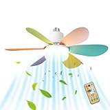 Deckenventilatoren mit Beleuchtung,Deckenventilatoren mit Beleuchtung und Fernbedienung | Steckdosen-Lüfterleuchte mit Fernbedienung | Deckenventilator mit Schraubsockel und E27-Sockel und Licht für W