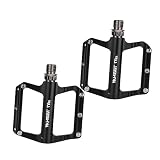 Mikikit 2 Stück Aluminiumlegierungspedale Solide Pedale Rennradpedale Fahrradpedale REIT Mountainbike Pedale Universalpedale Mountainbike Flachplattform Fahrradpedale Straß