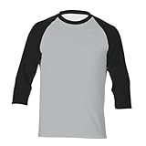 Herren 3/4 Ärmel Baseball Shirt Casual Shirts T Raglan (Black2, S)