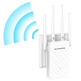 WONLINK WLAN Verstärker, WLAN Repeater 1200Mbit/s Dual Band mit 4 Antennen | MU-MIMO & Ethernet-Port | Repeater/AP/Router Modus | WPS EIN-klick-Verbindung | Ideal für Home-Office (EU-Stecker)