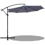 Silvergear® Sonnenschirm Groß für Balkon, Terrasse & Garten | Schutzhülle Ampelschirm | UPF50+ & Wasserabweisend | Sonnenschirm mit Ständer set | 300x240 CM |