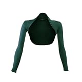 Glamexx24 Damen Bolero Schulterjäckchen Lange Aermel Bolero, Glas Grün, M