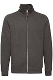 Blend BHAlio Herren Sweatjacke Cardigan Sweater mit Reißverschluss Stehkragen Rippbündchen Baumwollmischung Regular fit, Größe:XL, Farbe:Charcoal (70818)