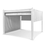 Blumfeldt Pavillon 3x3m, Rostfreier Metall-Pavillon mit Einziehbarem Dach & Seitenwänden, Pavillon Wasserdicht, Stabil & Winterfest, Langlebige Pergola Freistehend, Gartenpavillon mit UV-S