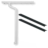 Dachrinne Regenrinne Komplettset für Flachdach/Pultdach (1-Seite) bis 300cm inkl. 2x Rinneneinhangbleche aus Aluminium (Weiss)