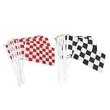 FRCOLOR 40 Stück Bunte Rennfahrer Fahnen mit Ergonomischem Griff aus Polyester Leichte Zielflaggen für Outdoor Rallye Events und Rennwagen Party Dek