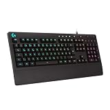 Logitech G213 Prodigy Gaming-Tastatur, RGB-Beleuchtung, Programmierbare G-Tasten, Multi-Media Bedienelemente, Integrierte Handballenauflage, Spritzwassergeschützt, Deutsches QWERTZ-Layout - Schw