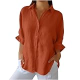 Dyhxuan Musselin Bluse Damen Button Down Langarmshirt Einfarbig Hemdbluse mit Bindeband hinten Locker Revers Hemd Casual Blusenshirt Modisches Damenblusen Leicht Sommerbluse Elegant Blusen Top