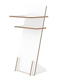 Tojo Pult | Stehpult höhenverstellbar | Auch als Sitzpult geeignet | 120 cm x 50 cm (H x B) | Farbe Weiß | Schreibpult mit verstellbaren Fächern | Holzpult zu Lesen und Schreiben | Desig