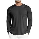 Yusealia Laufshirt Herren Langarm High Stretch Funktionswäsche Slim Fit UV Shirt Schnelltrocknend Atmungsaktive T Shirts Outdoor Rashguard Männer Sportshirt Gym Sw