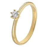 GLIZZ Damenring mit Lab Grown Diamant 0,15 ct Gold 333 Brillantring GL8658-56 Ringgröße 56/17,8