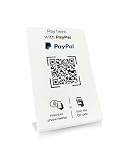 Aufsteller für PayPal-Zahlung mit QR-Code und NFC-Chip (Englisch) 16,5 x 10,5 cm - weiß