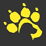 Decus Shop Hund Pfote Dog Paw L 0210 (neon gelb) // Sticker OEM JDM Style Aufkleb