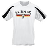 Personalisiertes Kinder Trikot Set Deutschland Wunschname + Zahl WM EM Shirt Short, 6 Jahre, Weiß
