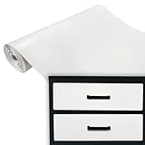 DecoMeister Klebefolien in Leder-Optik Lederfolien Deko-Folien Lederdekor Selbstklebefolie Möbelfolie Selbstklebend Leder Folie für Möbel nach Maß 45x100 cm Leder Weiß
