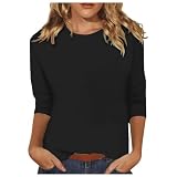 Damen Bluse schwarz t Shirt Damen schwarz y2k Tshirt t-Shirt Shirt mit etwas längeren ärmeln Tunika Langarm ausgefallene Oberteile Party top de Angebote Bluse 3/4 arm Tank top weiß