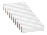 Vorteilspack KGM Hamburger Sockelleiste ECO Altberliner Profil – Weiß folierte MDF Fußbodenleiste Kurzlänge – Maße: 2200 x 19 x 60 mm – 40 Stück