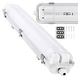 Lumiled Feuchtraumleuchte Hermetische Leuchte 2xT8 G13 IP65 Werkstatt Keller Garage 2x60 cm Lampe Deckenstrahler Leuchtstoffröhre Leuchtstofflampe Staubgeschü