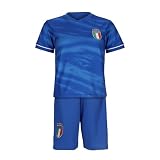 Blackshirt Company Italien Kinder Trikot Set Fußball WM EM Fan Trikot Zweiteiler Blau Sporttrikot Größe 140