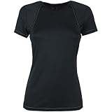 Lazura - Damen Funktionsshirt Helsinki | atmungsaktives & schnelltrocknendes Trainingsshirt in schwarz | Kurzarm Sportshirt | Fitnessshirt mit Netzeinsatz | Laufshirt für Frauen in Größe S