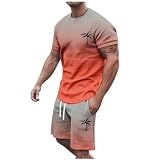 Herren-Shorts-Set, 2-teiliges Outfit, Trainingsanzug-Shorts-Set, Sommer, modisch, Textdruck, T-Shirt und Kordelzug, atmungsaktive Sport-Shorts, Premium-Freizeitanzug, lockere Passform, leichter Anzug