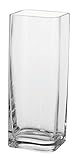 LEONARDO HOME Kasten-Vase Lucca, moderne Blumenvase, handgefertigtes Unikat in rechteckiger Form aus Glas, H 30 x B 11-cm, 014327