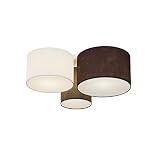 Lindby Stoff Deckenlampe grau, weiß braun 3 Schirme Ø 32 28 20 cm 3x E27 max. 60W ohne Leuchtmittel Textil Deckenleuchte Wohnzimmerlampe F