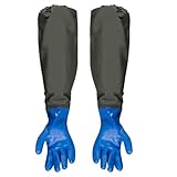 Abaodam 1 Paar Verlängerte Schutzhandschuhe aus Gummi für Aquarium Wasserwechsel und Reinigung Chemikalienbeständig Atmungsaktiv für Teichpflege und H