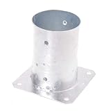 Aqbau® Aufschraubhülse Rund 80 mm, Stahl Pfostenträger Stabile Konstruktion für Pfosten, Pfostenhalter, Pfostenträger, Einschlaghülse Einschlagbodenhü
