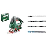 Bosch Home and Garden Stichsäge PST 900 PEL (620W, Hubzahl bei Leerlauf 500 bis 3100 U/min) + Professional 40tlg. Stichsägeblatt-Set Wood and Metal (für Holz und Metall, Zubehör für Stichsägen)