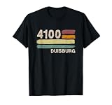 Alte Postleitzahl Geschenk Designs 4100 Duisburg Retro Postleitzahlen T-Shirt, Unisex, Schwarz, S, Kurzarm, T-Shirt, Retro, Stadt, Geburtstag, Duisburg