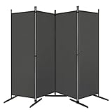 WOLTU Paravent, Raumteiler klappbar freistehend Sichtschutz, Trennwand 4 teilig 223x177 cm, Stellwand für innen Outdoor Garten Balkon Terrasse, Raumtrenner Dunkelg