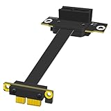 GLOTRENDS 100mm PCIe 3.0 X1 Riser Kabel (Dual 90 Right Angle) für PCIe WiFi Karte, M.2 PCIe Karte, Firewire Karte, USB PCIe Karte, Soundkarte, etc(PCIE30-X1-100MM-9090D)