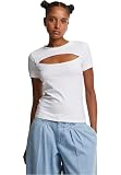Urban Classics Women's TB7454-Ladies Short Cut Out Tee T-Shirt, White, 3XL