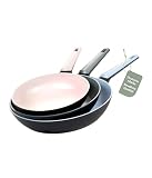 Genius Cerafit Trend Pastell Edition Pfannen Set 3 tlg., Pfanne 20 cm, 24 cm, 28cm, Induktion geeignet, beschichtet zum Braten, Kochen für Fleisch, Gemüse, Pancake, Crep