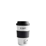 KAHLA 2DH195A44175CP Peanuts Becher 0,40 l Peanuts Be Happy | weißer to Go Becher mit Peanuts M