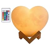 Générique LED-Lampe in Herzform – 18 cm Lampe in Herzform 16 Farben | USB-Nachtlicht mit Halterung und Fernbedienung | Touchscreen dimmbar | Dekoration für Schlafzimmer, Wohnzimmer, Haus, Valentinstag